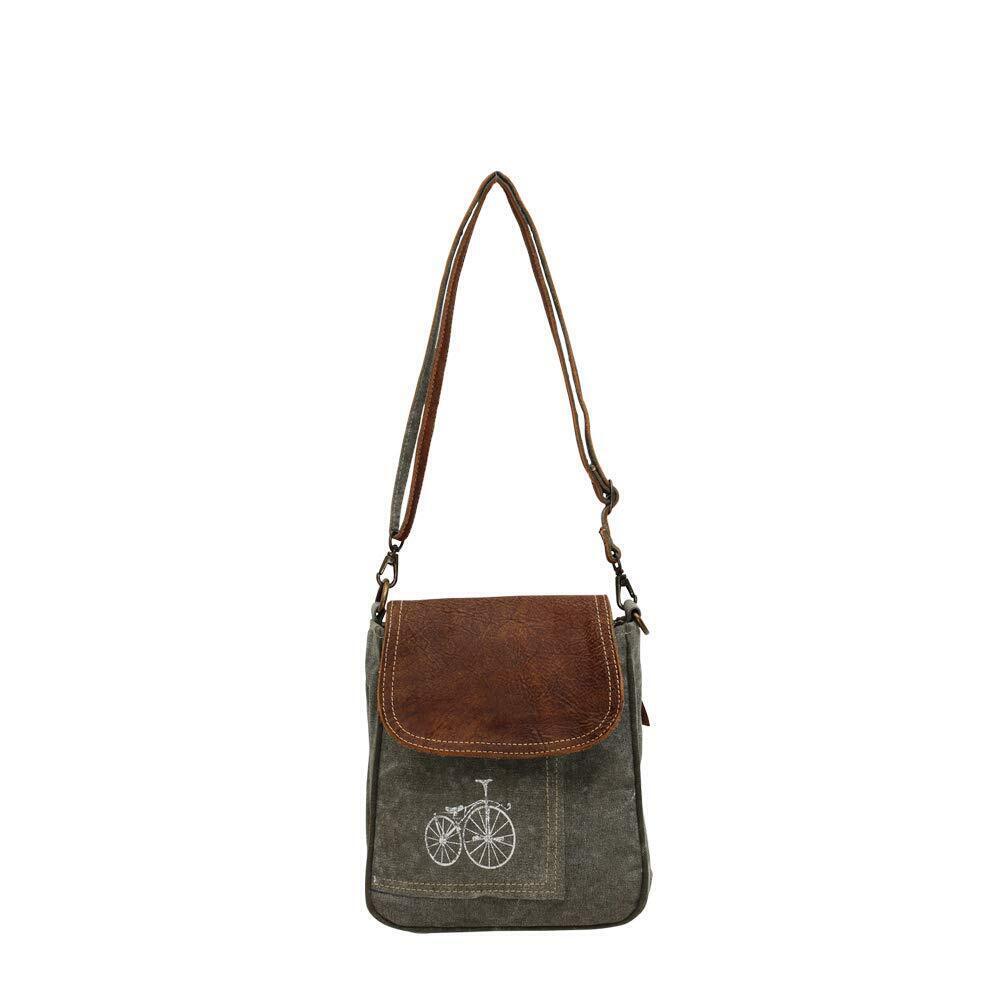 7799 Bicycle Print Western Purses - Canvas Shoulder Bag, Western Purse